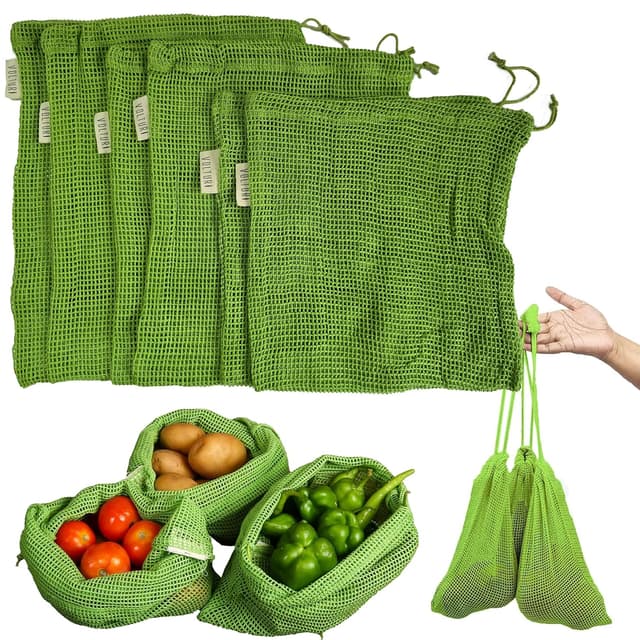 VOLTURI Reusable Silicone Food & Vegetable Storage Bags for Fridge (Set of 6)